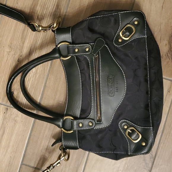 Coach Black/gold Satchel - Picture 2 of 9